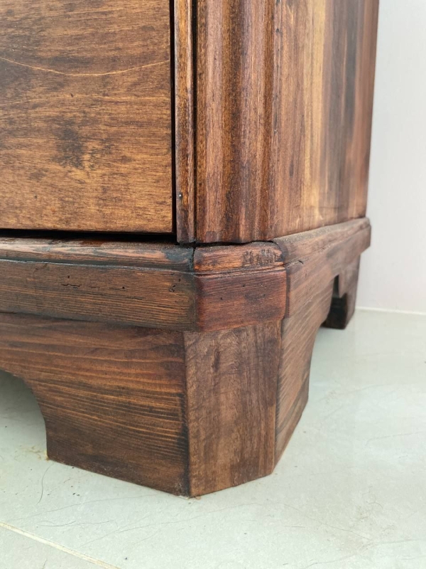 Antique Russian or Northern European Solid Birch Chest of Drawers with Empire Cornice, 19th Century