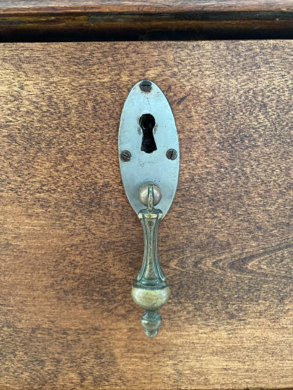 Antique Russian or Northern European Solid Birch Chest of Drawers with Empire Cornice, 19th Century