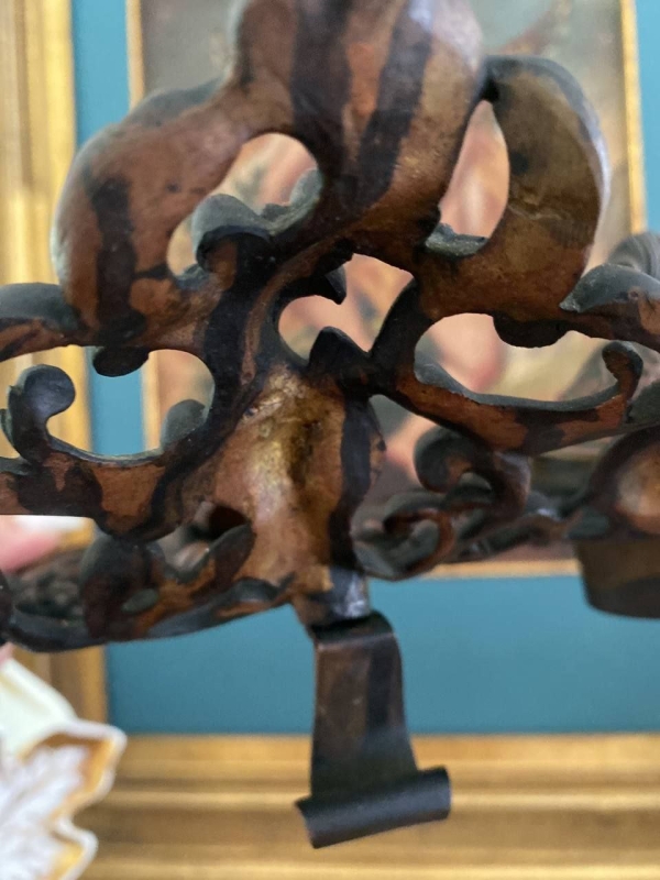 Antique Italian Rococo Double Inkstand in Patinated Bronze and Brass with Putti, Satyrs and Shell Motifs, 19th Century