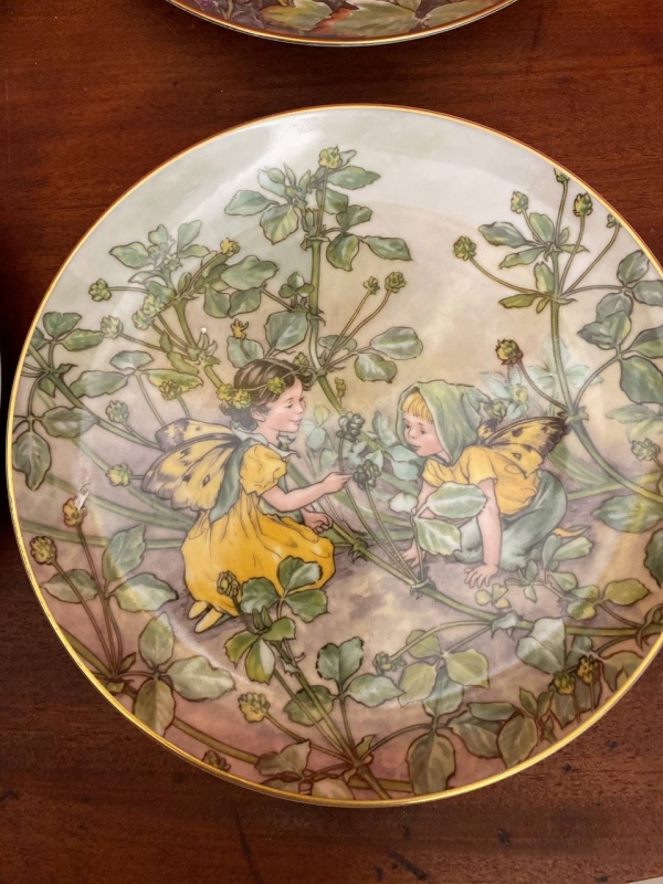 Set of 4 Villeroy & Boch Collectible Wall Plates with Flower Fairies, Germany