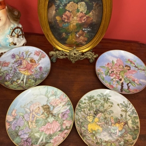 Set of 4 Villeroy & Boch Collectible Wall Plates with Flower Fairies, Germany