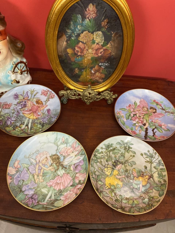 Set of 4 Villeroy & Boch Collectible Wall Plates with Flower Fairies, Germany